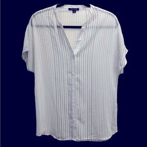 Tommy Hilfiger Women's Short Sleeve Pin Striped Tunic, Size Small